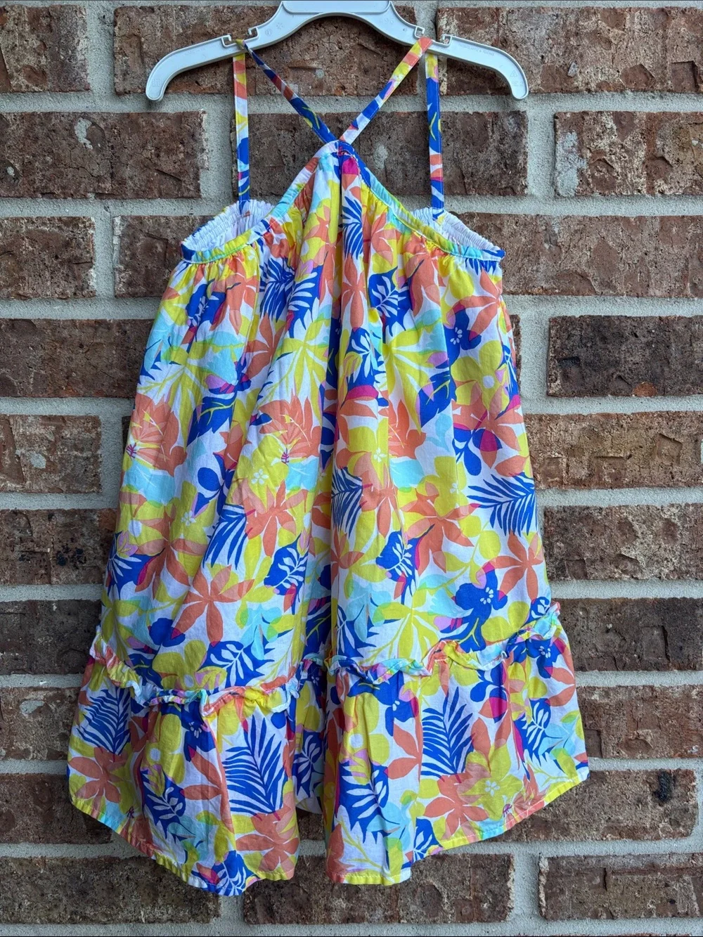 Janie and jack Tropical Floral Sundress - Yellow, Coral & Blue